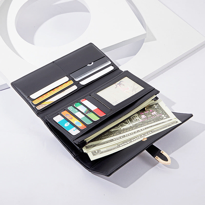 Women's Long Three-fold Crocodile Pattern Lady's Ladies Wallets