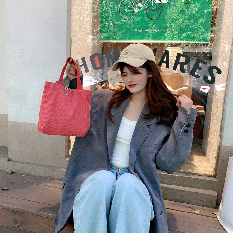 Women's Retro College Style Morandi Tone Handbags