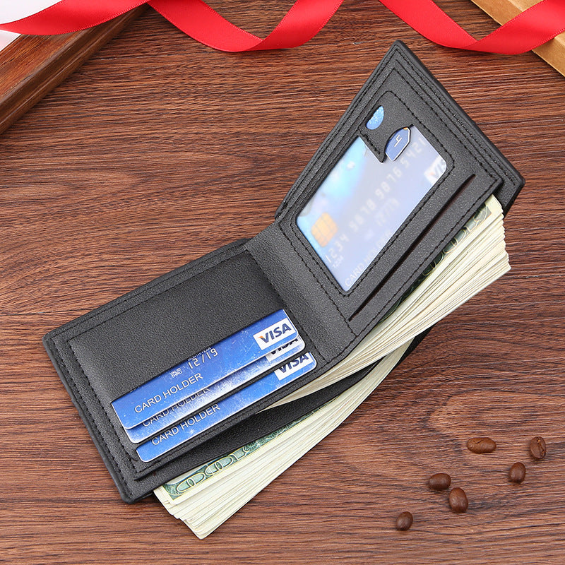 Men's Short Multiple Slots Fashion Leisure Male Youth Thin Two-fold Men's Wallets