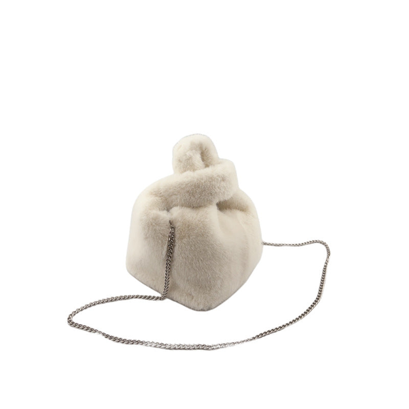 Stylish Imitation Fur Vest Hand Plush Shoulder Bags