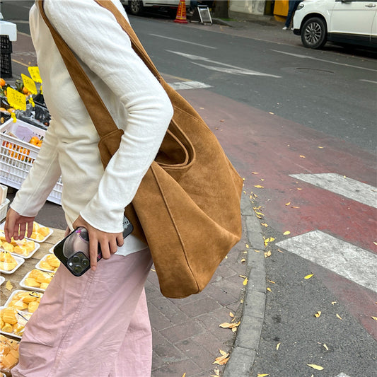 Women's Style Loose Soft Glutinous Retro Versatile Practical Shoulder Bags
