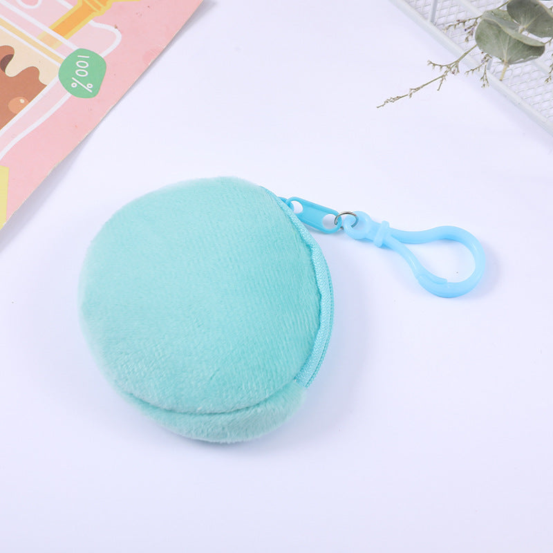 Plush Zipper Round Mini Cute Storage Coin Purses