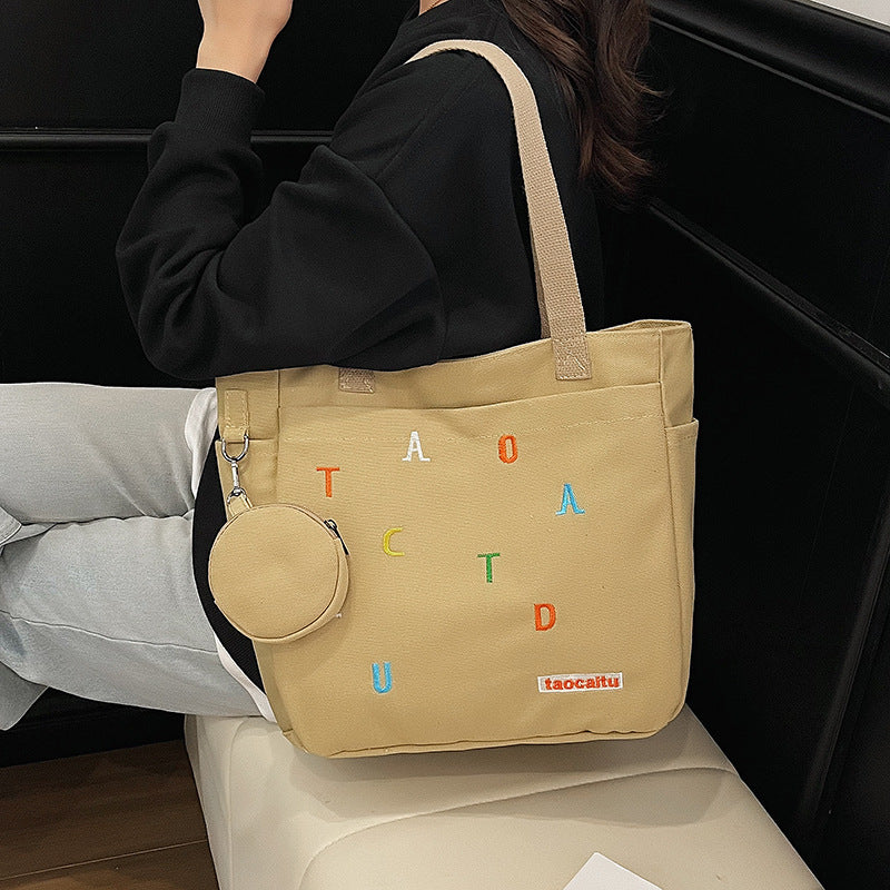 Large Capacity Fashion Embroidery Commuter Letter Bags