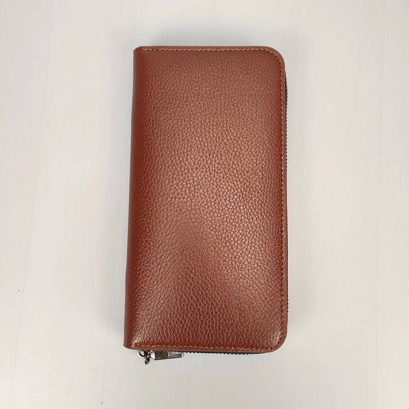 Men's Long Zipper Large Capacity Clutch Mobile Men's Wallets
