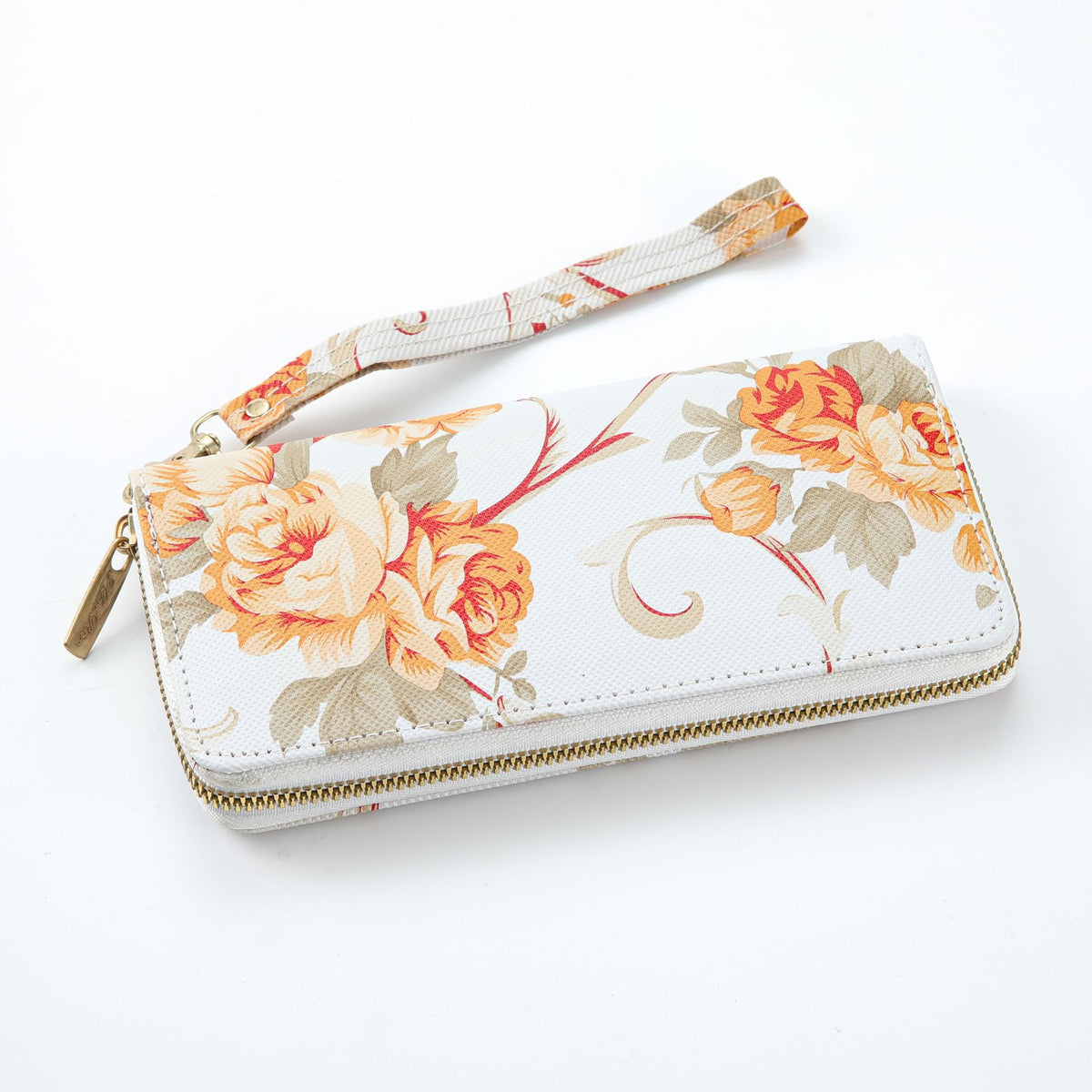 Women's Long Single-layer Printed Rose Mobile Clutch Ladies Wallet