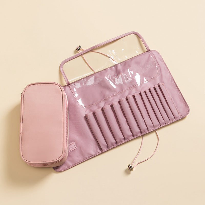 Portable Large Capacity Folding Waterproof Brush Organizing Storage Makeup Bag