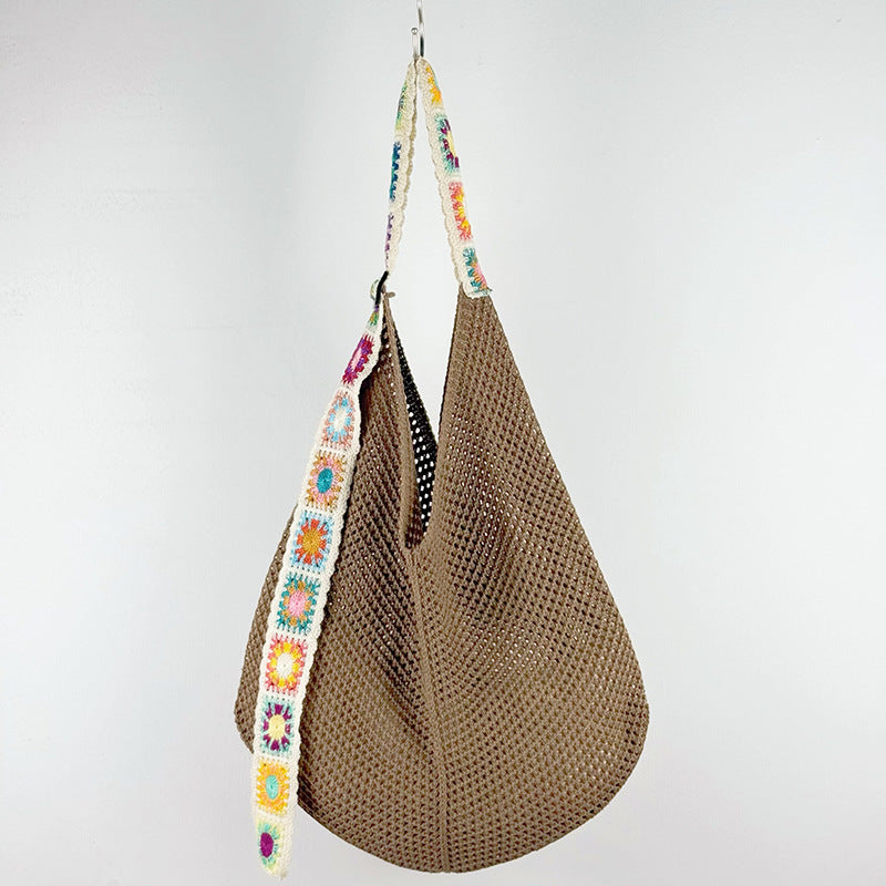 Women's Handmade Woven Hollowed Knitted Large Capacity Practical Women's Shoulder Bag