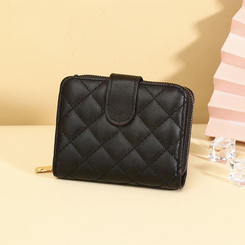 Women's Female Diamond Fashion Short Korean Style Coin Purses
