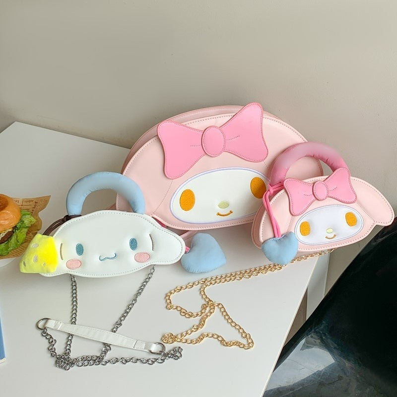 Cartoon Cute White Big Ear Dog Women's Shoulder Bag