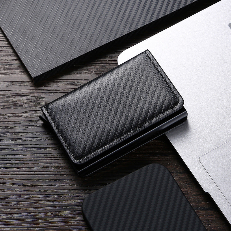 Men's Swiping Automatic Pop-up Slim Credit Metal Card Holder