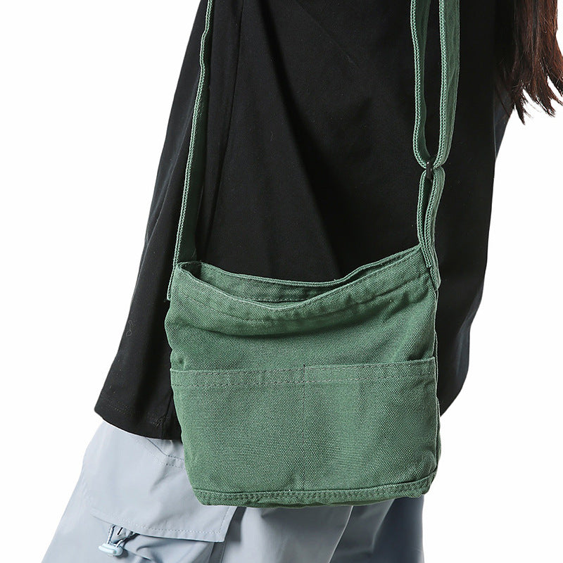 Women's Washed-out Canvas Simple Commute Mori Style Solid Tote Bags