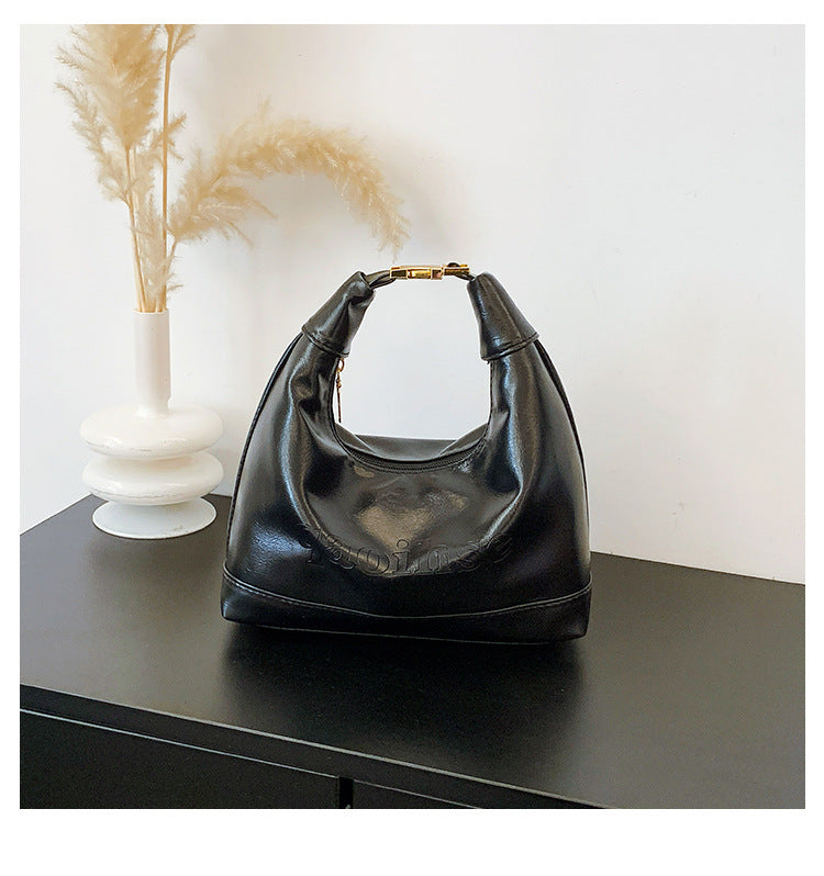 Retro Springtide Flow Solid Color Texture Diagonal One Women's Shoulder Bag