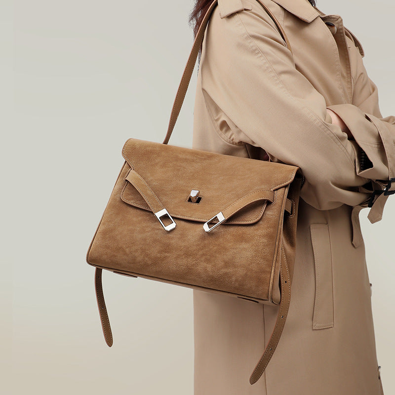 Women's Popular Genuine Leather Underarm Light Luxury Large Women's Shoulder Bag