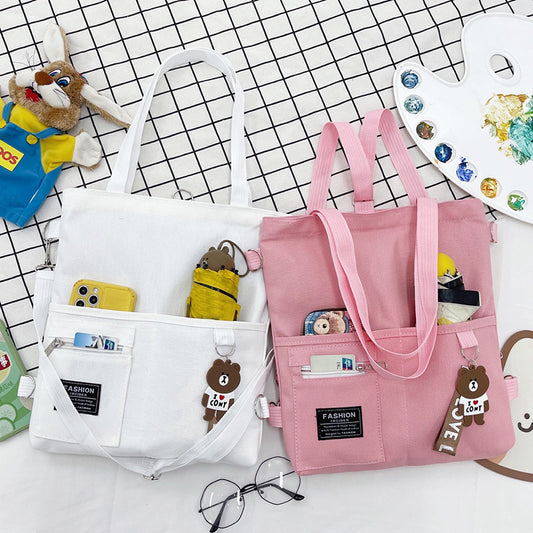 Female Korean Style Canvas Campus Cute Crossbody Bags