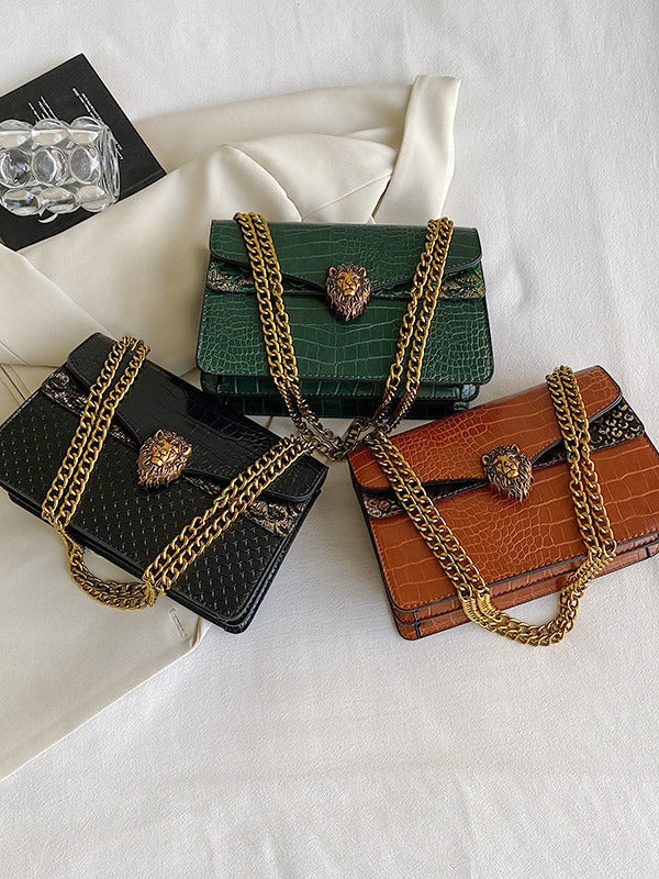 Women's High-grade Crocodile Pattern Retro Chain Crossbody Bags