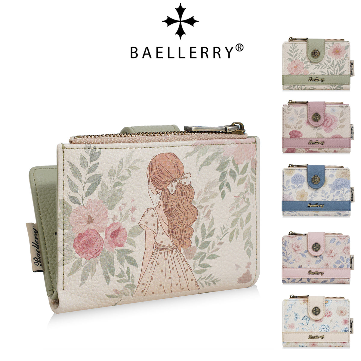 Women's Short Mini Anime Zipper Multiple Slots Ladies Wallet