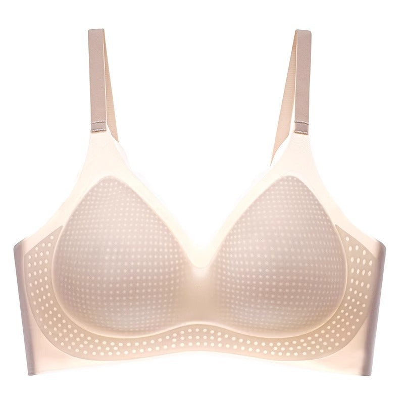 Women's For Seamless Summer Thin Big Breast Concealing Gathered Ice Everyday Bras