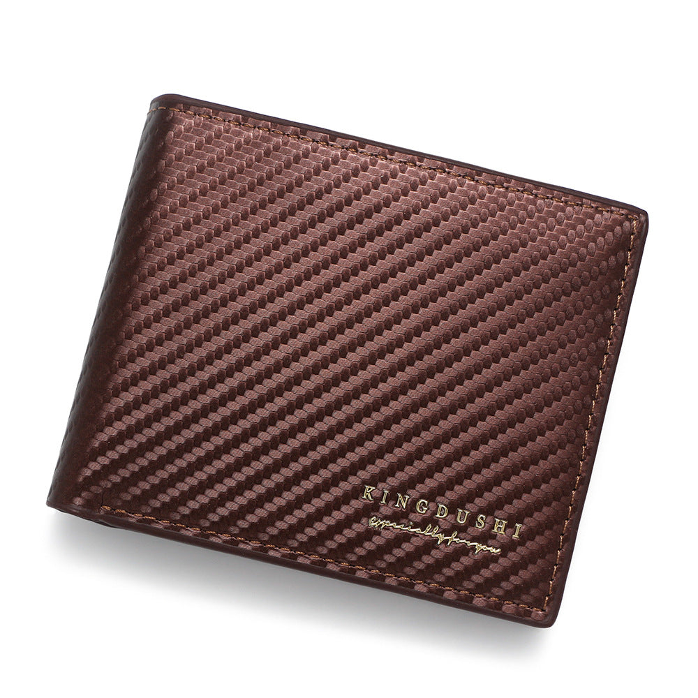 Men's Short Simple Carbon Fiber Large Capacity Men's Wallet