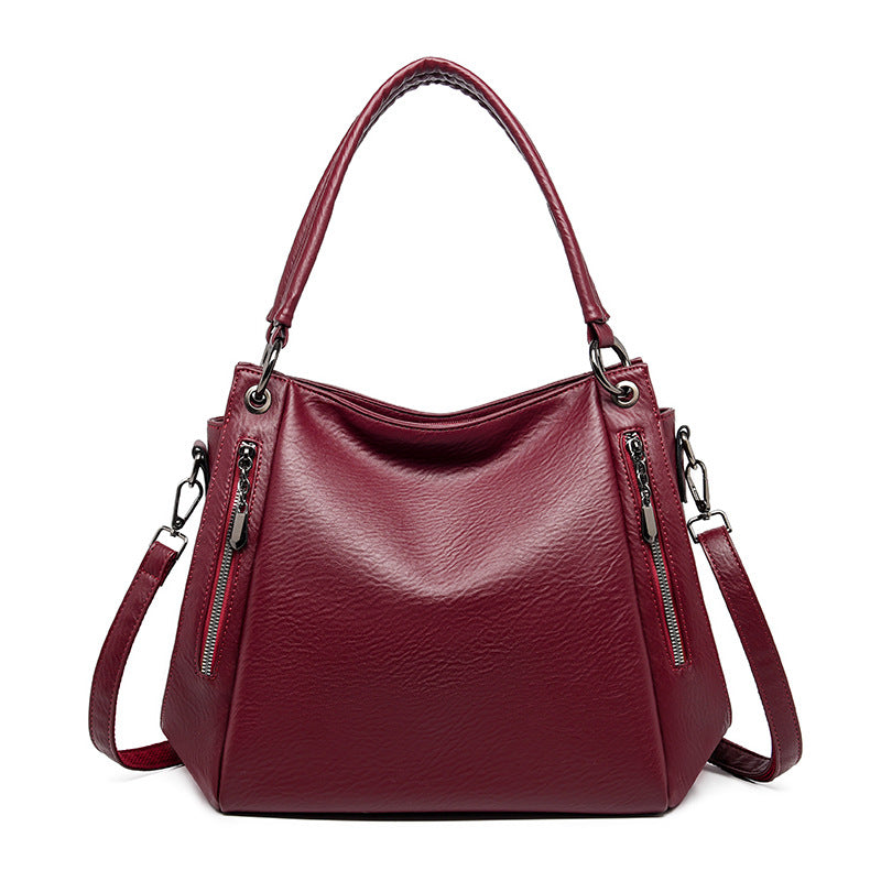 Women's Soft Leather Textured Vintage Large Capacity Women's Shoulder Bag