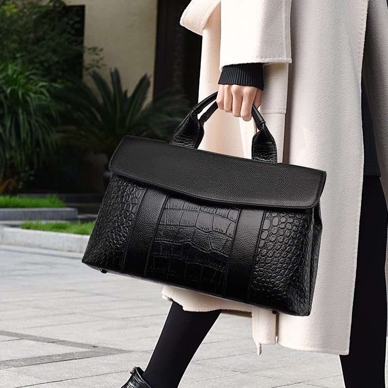 Women's Retro Elegant Large Capacity Alligator Print Handbags