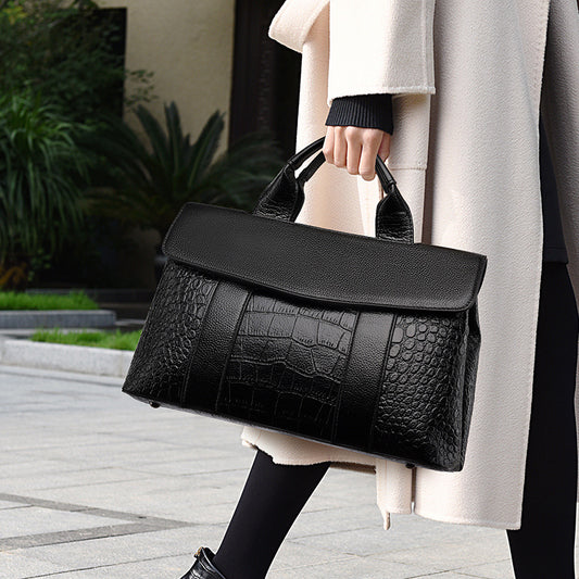 Women's Retro Elegant Large Capacity Alligator Print Handbags