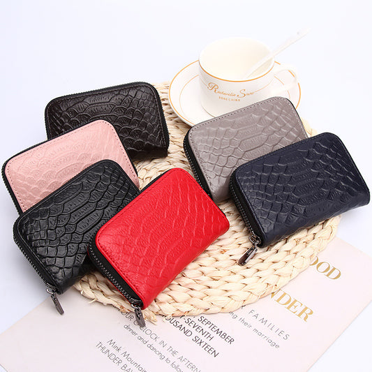 Men's Genuine Leather Large Capacity Clip Card Holder