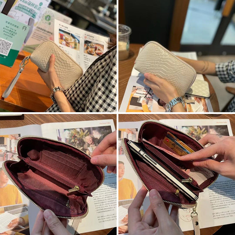 Long Clutch Female Temperament Wrist Crocodile Handbags