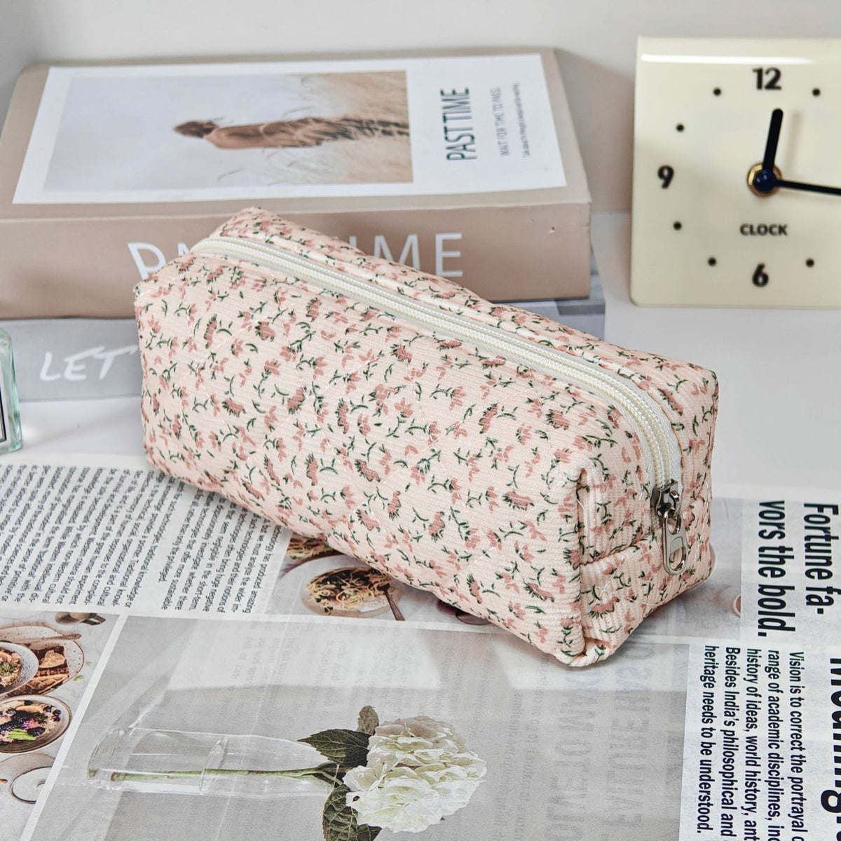 Wind Large Capacity Fabric Bow Printing Buggy Minority Simple Stationery Bags
