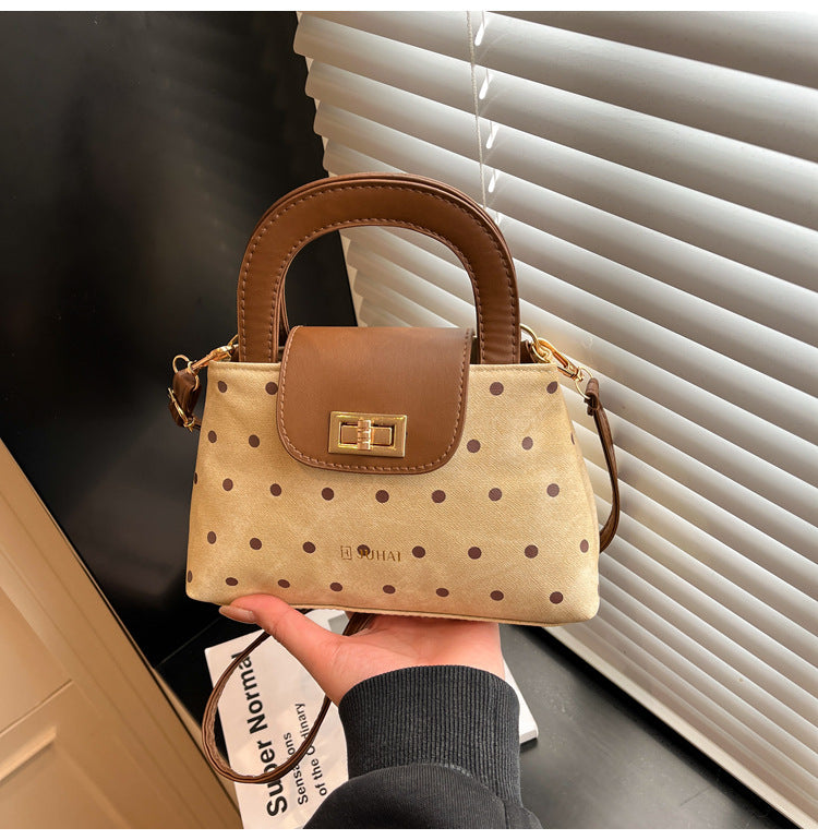 Popular Western Style Polka Dot Large Capacity Commuter Small Square Bags