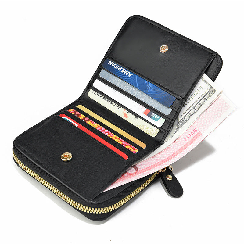 Women's Spring Female Korean Style Simple Short Zipper Ladies Wallet