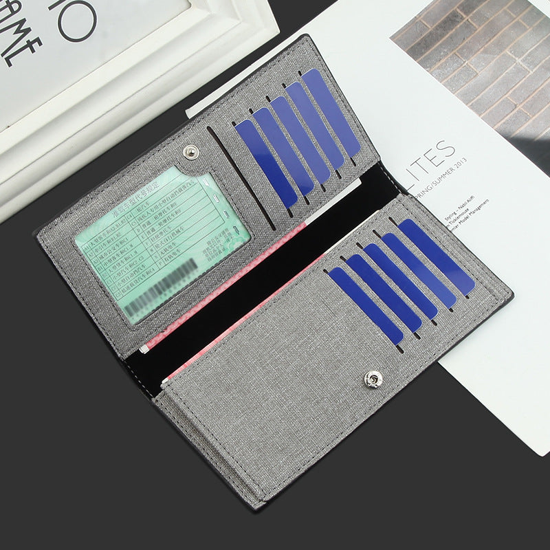 Men's Long Canvas Business Cloth Pattern Beauty Men's Wallets