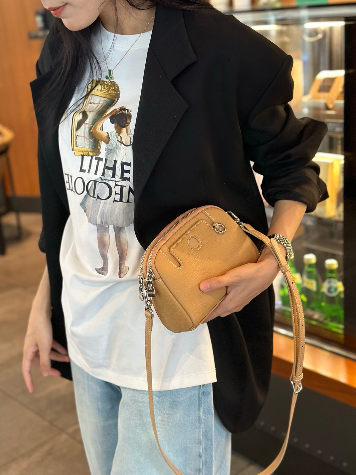 Women's Change Mahjong First Layer Cowhide Single Women's Messenger Bag