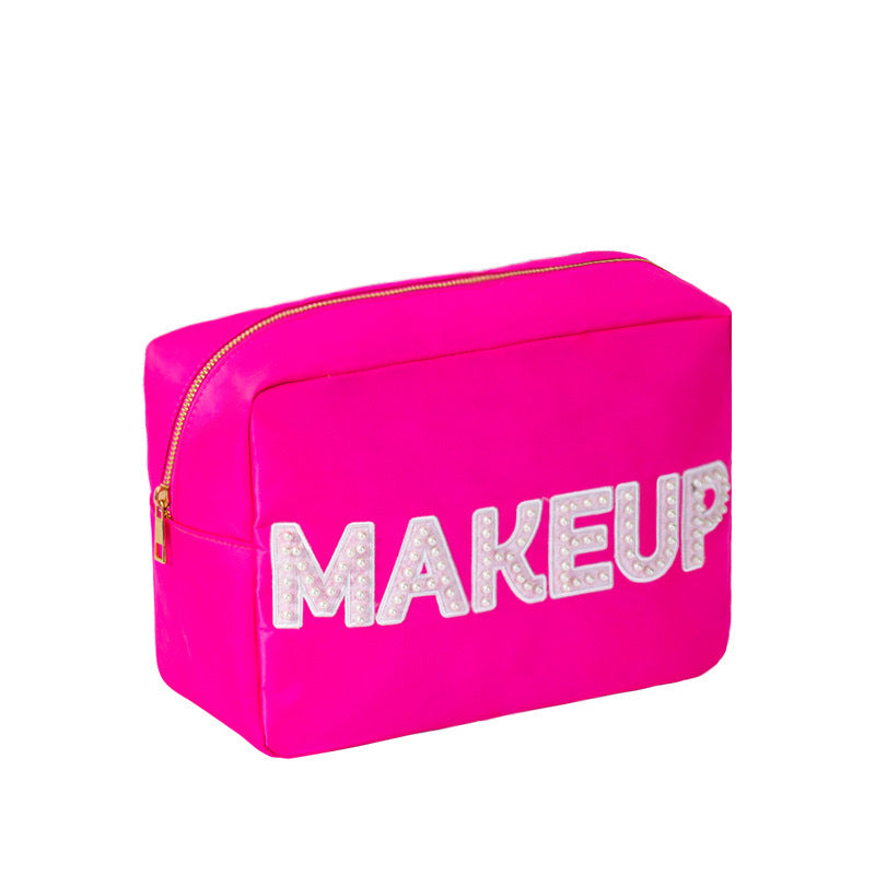 Lettered Make-up Portable Large Capacity Storage Nylon Breathable Makeup Bag