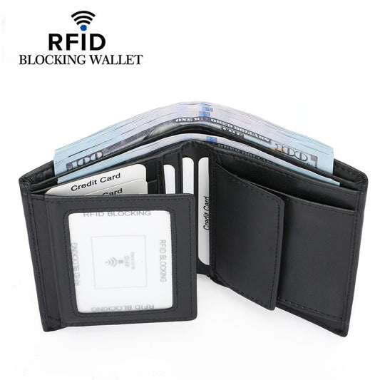 Men's Versatile Unique Leather Vertical Pocket Men's Wallets