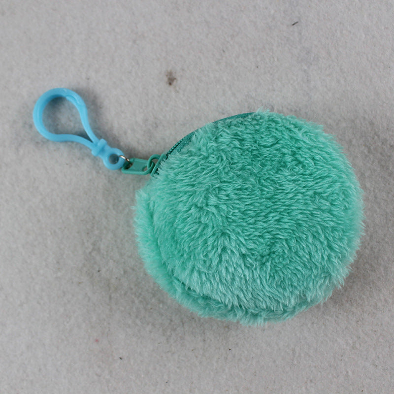New Fleece Light Plate Round Storage Coin Purses
