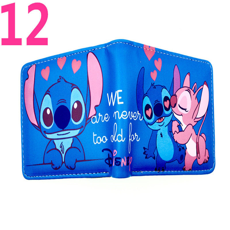 Cute Cartoon Stitch Short Anime Blue Long Ears Coin Purses