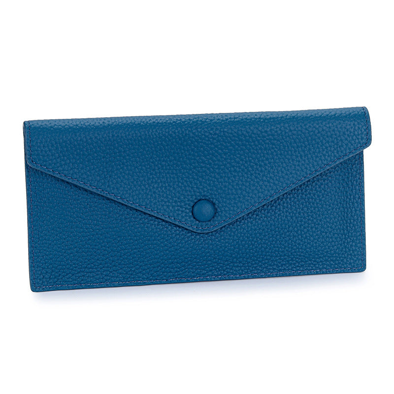 Women's First Layer Cowhide Long Leather Large Ladies Wallet