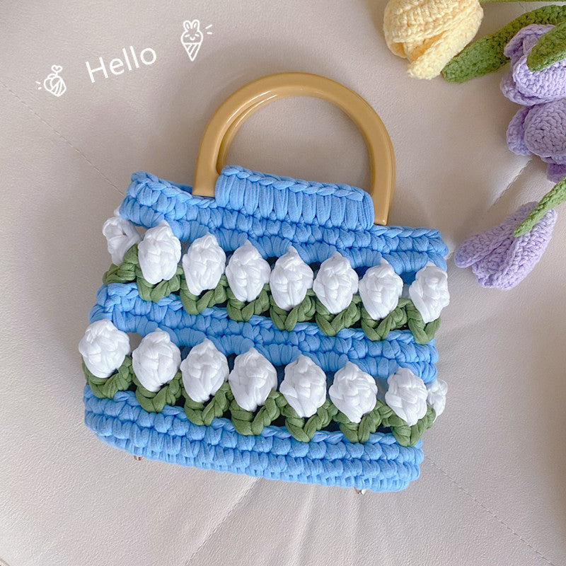 Tulip Hand-woven Strip Thread Material Gifts Handbags