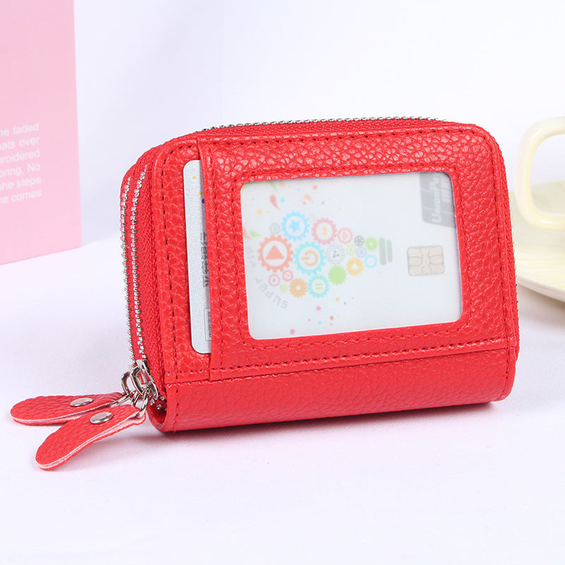 Women's Expanding Stitching Double Zipper Multiple Slots Ladies Wallets