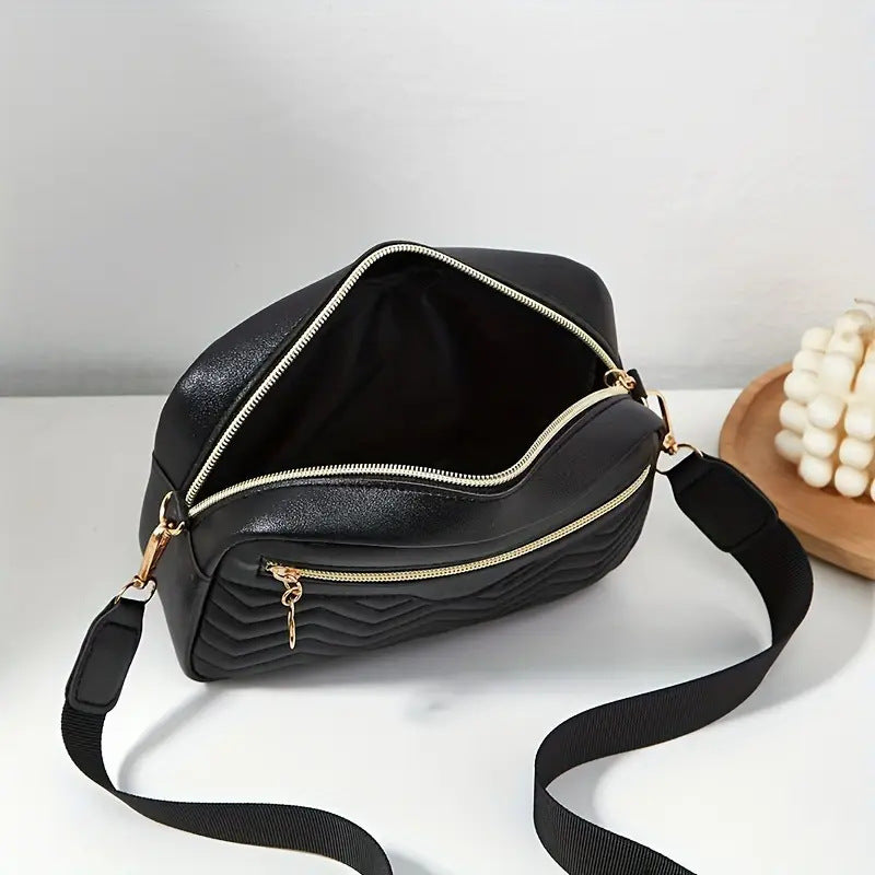 Women's Wave Embroidered Front Pull Cross Body Coin Purses