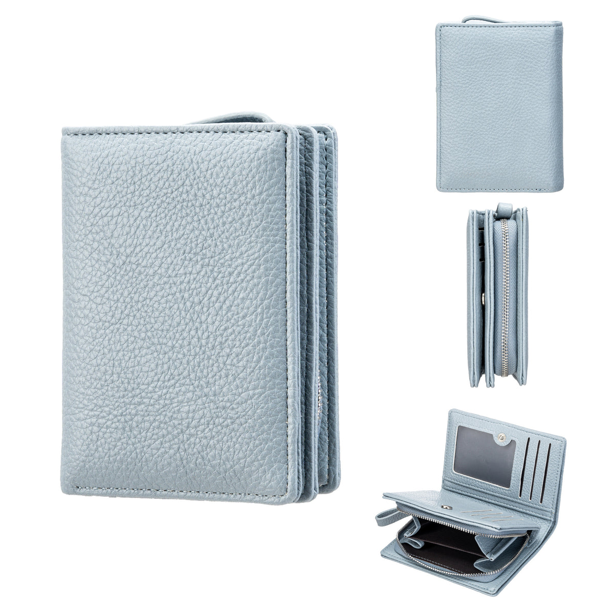 Women's Color Lychee Pattern Multiple Slots Soft Leather Ladies Wallet