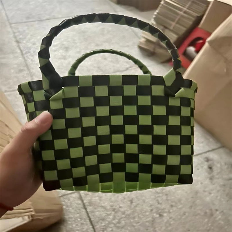 Women's & Children's & Woven Vegetable Basket Beach Colorful Handbags