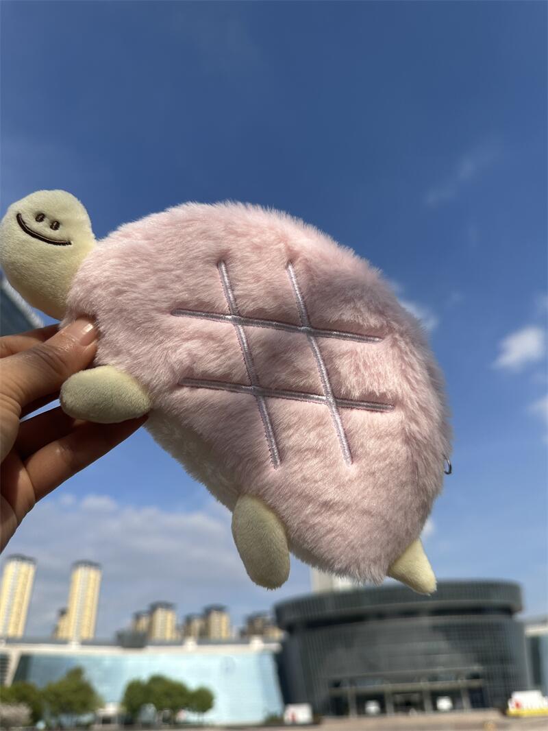 Cute Turtle Funny Expression Series Plush Doll Cushion Pencil Halter Ladies Wallet