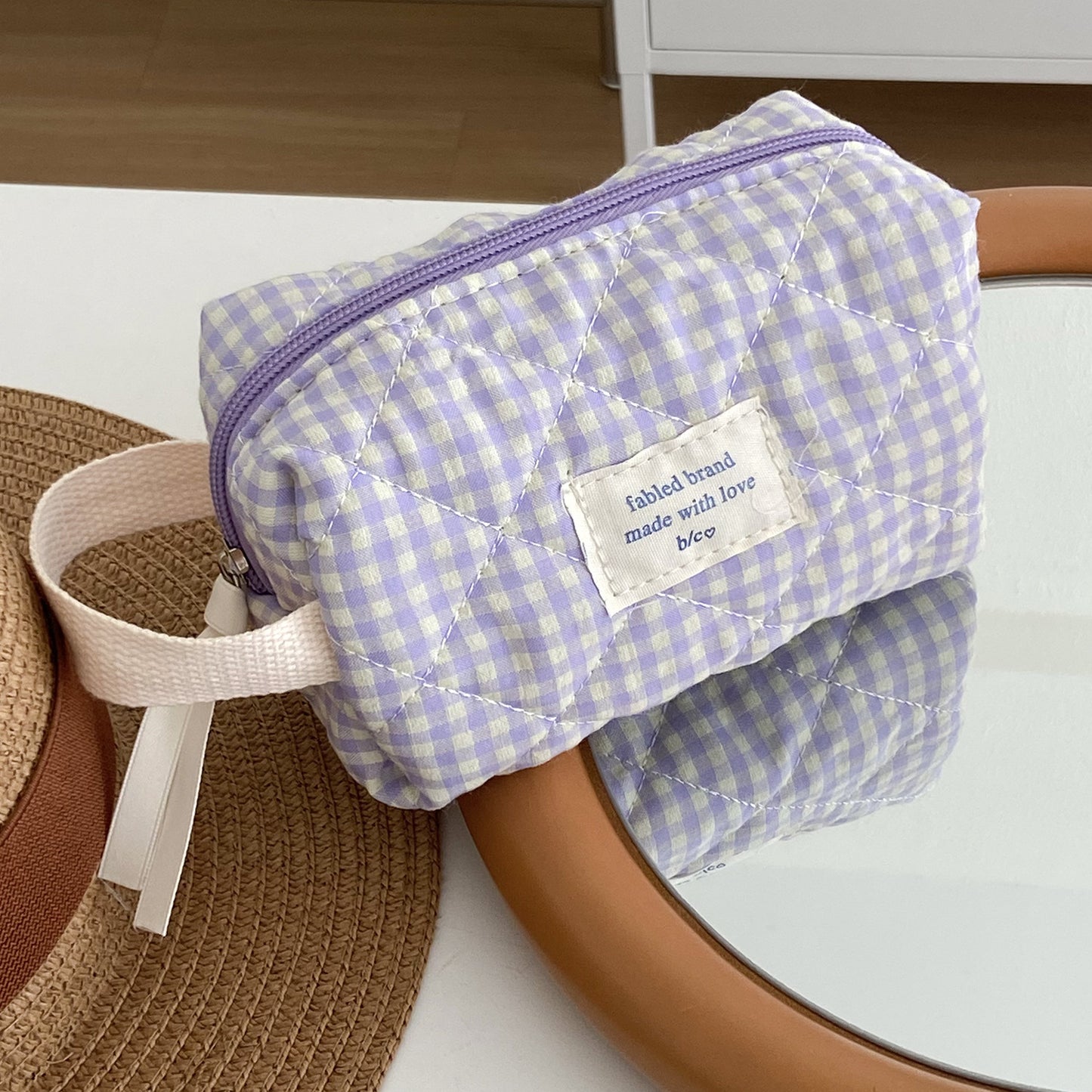 Plaid Simple Large Capacity Good-looking Cosmetics Bags