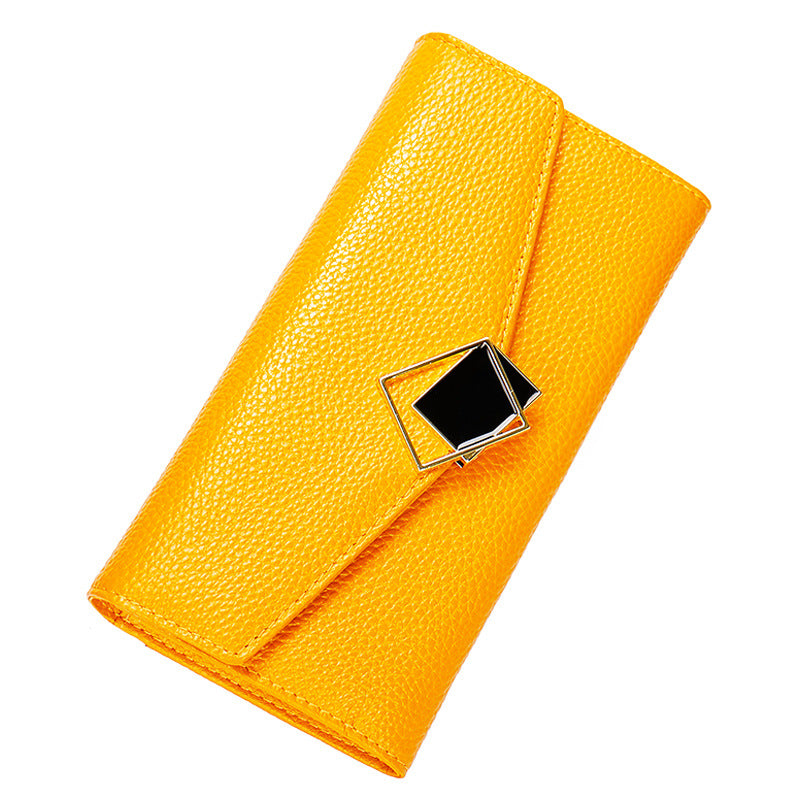Women's Long Fashion Lucky Yellow Soft Clutch Ladies Wallet