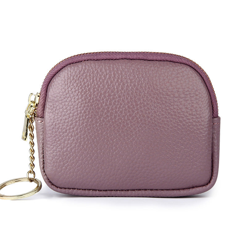 Women's Layer Cowhide Candy Color Storage Mini Coin Purses