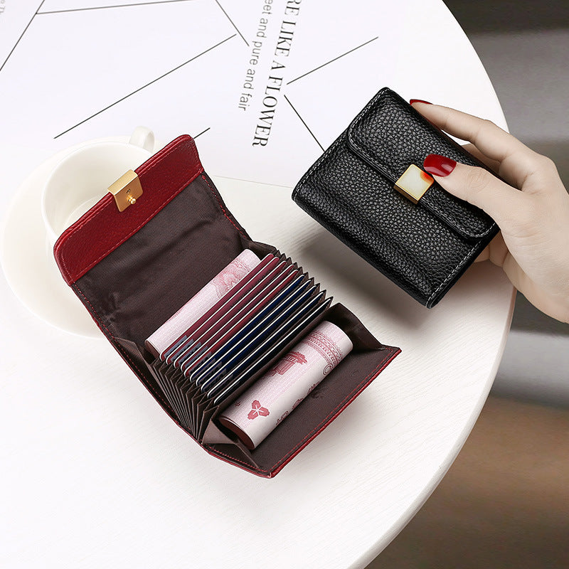 First Layer Cowhide Versatile Leather Organ Card Holder