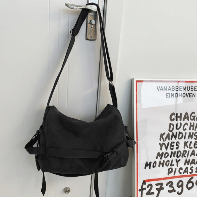 Women's & Men's Korean Style Idle Large Capacity Canvas Solid Bags