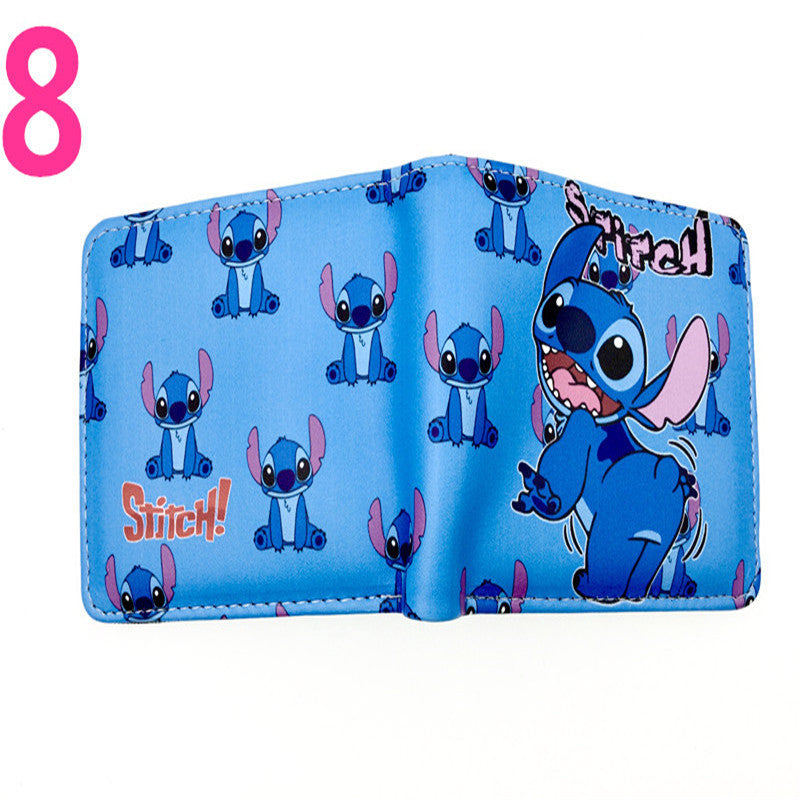 Cute Cartoon Stitch Short Anime Blue Long Ears Coin Purses