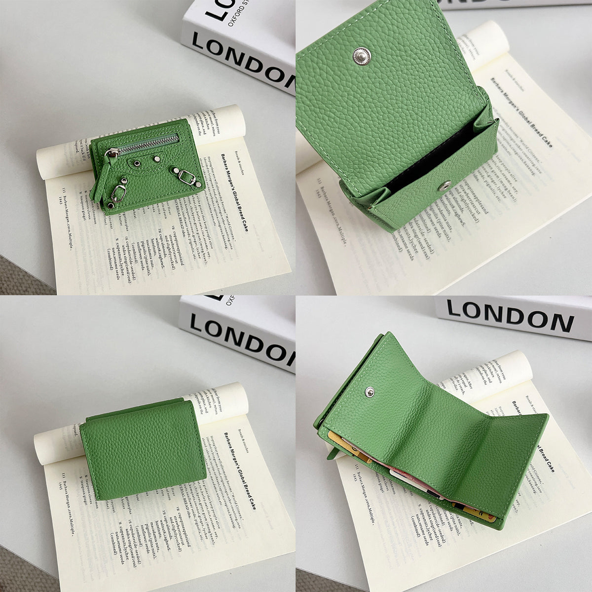 Women's Genuine Leather Short Full Compact Mini Fashion Motorcycle Ladies Wallet